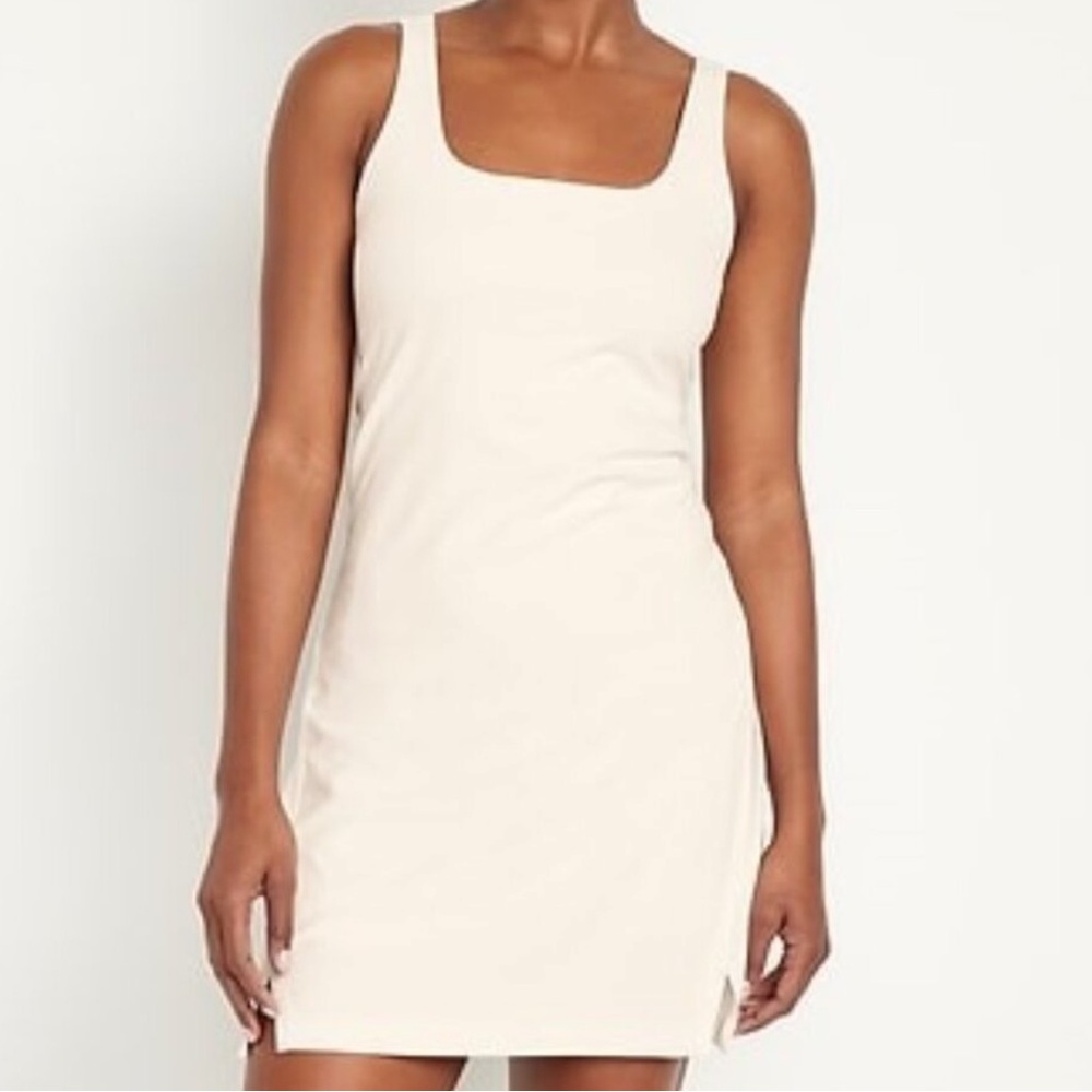 Old Navy Active White Square Neck Powersoft Dress - XL
